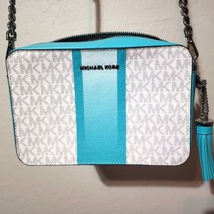 Authentic Michael Kors Purse - Crossbody - Turquoise & White